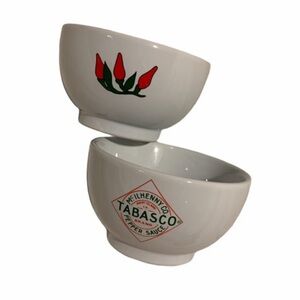 Set of (2) TABASCO Brand Avery Island Chili/Gumbo Collectible Bowls